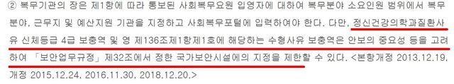정신건강의학 질환 및 기타 사유일 시, 군사교육소집을 제외하는 사회복무요원 복무관리 규정 / 국가법령정보센터