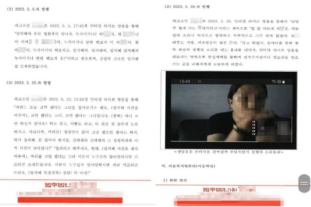 임블리가 방송인 B씨를 고소한 고소장