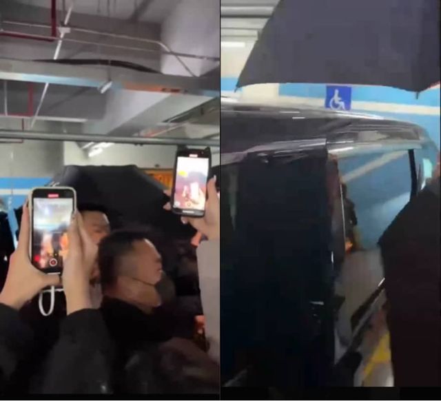 에스파 멤버가 중국 팬들에게 습격 당하는 모습 / 온라인 커뮤니티 웨이보