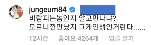 사실상 남편의 불륜설을 시인한 황정음 / SNS