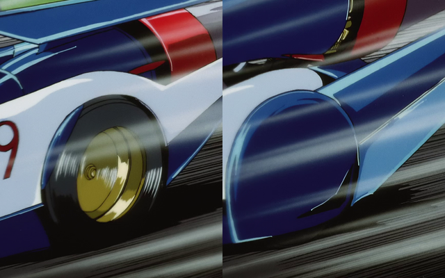 ▲사이버 포뮬러 속 차체 변형 및 스포일러(사진=Sunrise)