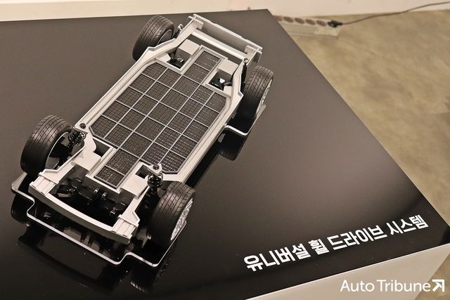 ▲유니휠 구동 시스템 모형(사진=최현진 기자)
