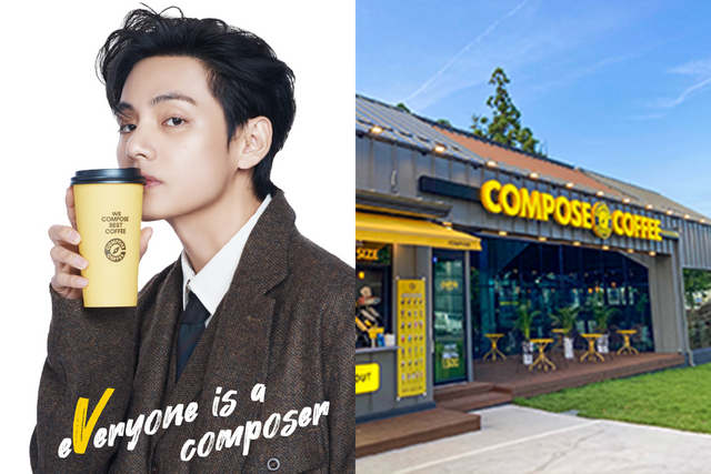 ▲컴포즈커피, 뷔(사진=컴포즈커피)