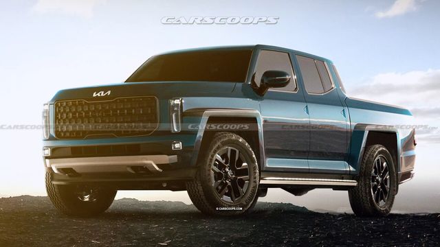 ▲카스쿱스가 공개한 기아 픽업트럭 예상 이미지(사진=Carscoops)