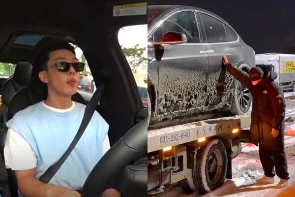 ▲테슬라 모델 X과 배우 유아인(사진=MBC 나혼자산다, 유아인 인스타그램)