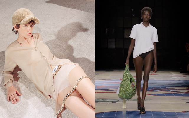 ▲하이엔드 브랜드 24SS 런웨이(사진=미우미우, 보테가베네타)
