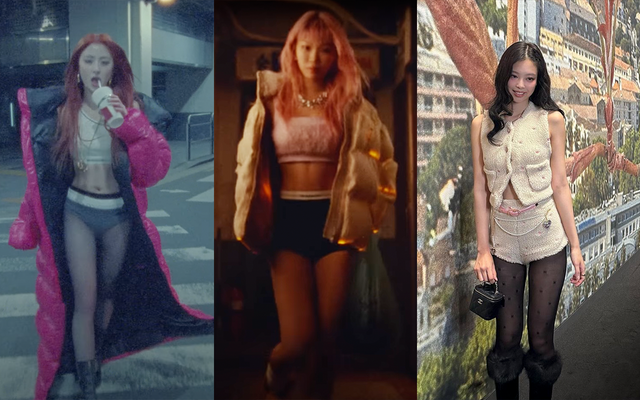 ▲국내 셀럽들이 선택한 팬츠 리스 룩(사진=르세라핌 유튜브, 제니SNS)