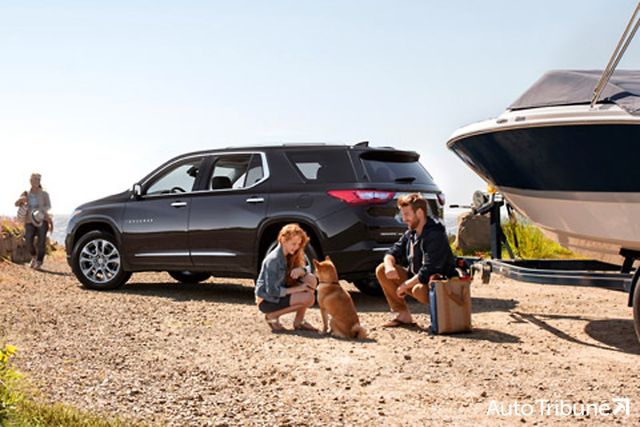 ▲쉐보레 트래버스가 견인중인 모습(사진=한국GM)