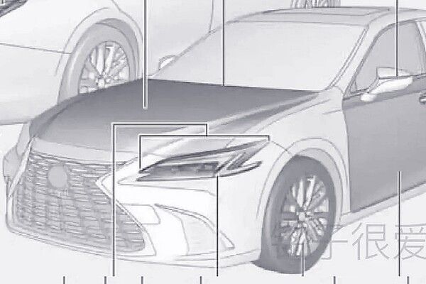 ▲렉서스 신형 ES 부분 변경 스케치 유출본(사진=carscoops)