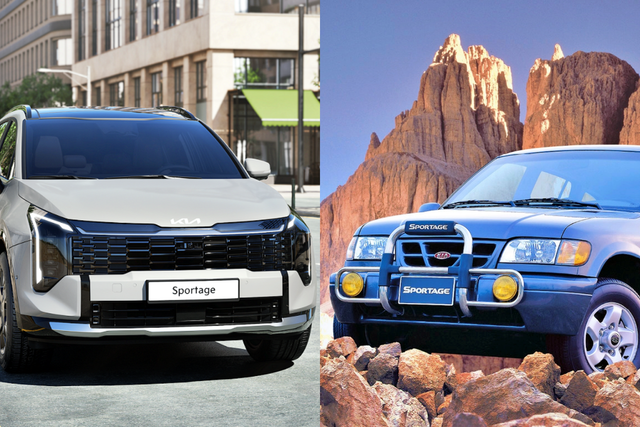 ▲현행 스포티지, 1세대 초대 스포티지(사진=기아)