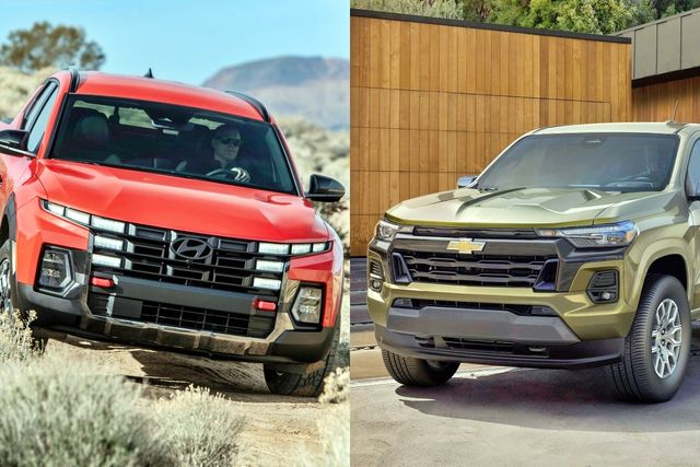 ▲참고사진, 현대 싼타크루즈와 쉐보레 콜로라도(사진=각 브랜드)