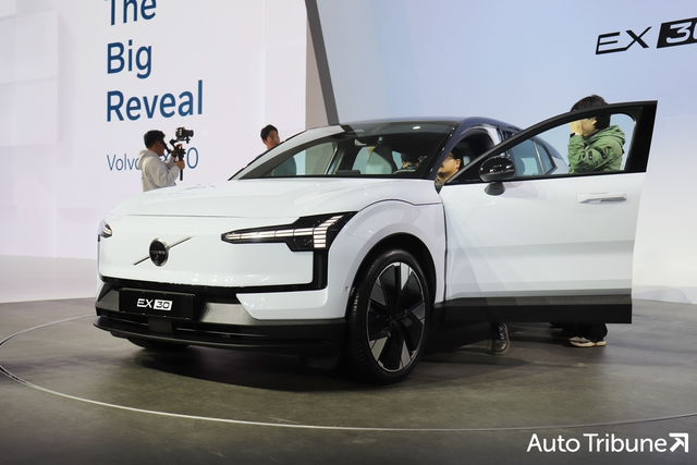 ▲지난해 11월 EX30 국내 공개 행사 당시 장면(사진=최현진 기자)