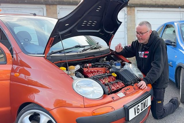 ▲V6 엔진이 장착된 마티즈(사진=유튜브'Twin Engine Corsa')