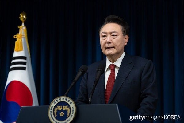 &nbsp;▲7일 대통령 집무실에서 대국민 연설을 하는 윤석열 대통령 (사진= gettyimagesKOREA)