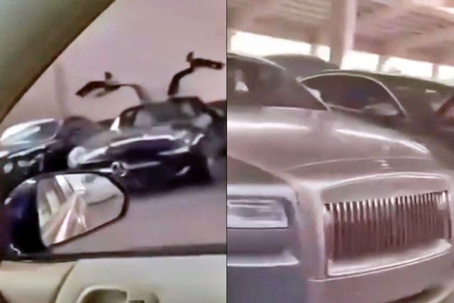 ▲바샤르 알아사드 차고에 있는 SLS AMG, 고스트(사진=유튜브 'The Times and The Sunday Times')