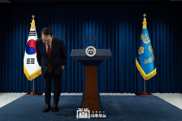 ▲7일 대통령 집무실에서 대국민 연설을 하는 윤석열 대통령 (사진= 대한민국 대통령실)