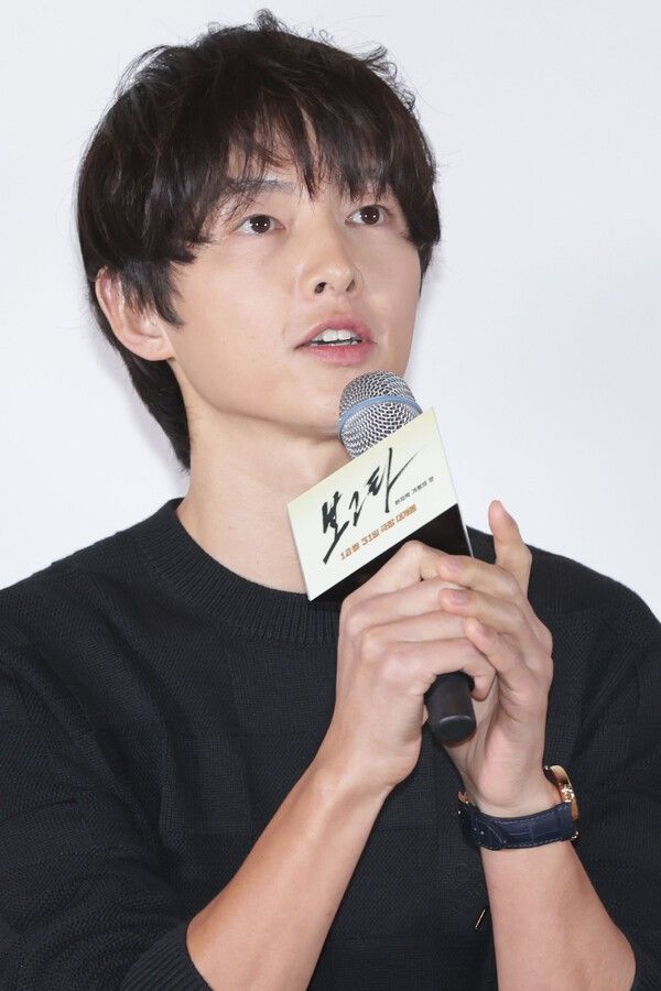 ▲19일 서울 강남구 메가박스 코엑스에서 열린 영화 '보고타: 마지막 기회의 땅' 기자간담회에 참석한 송중기 (사진= 연합뉴스)