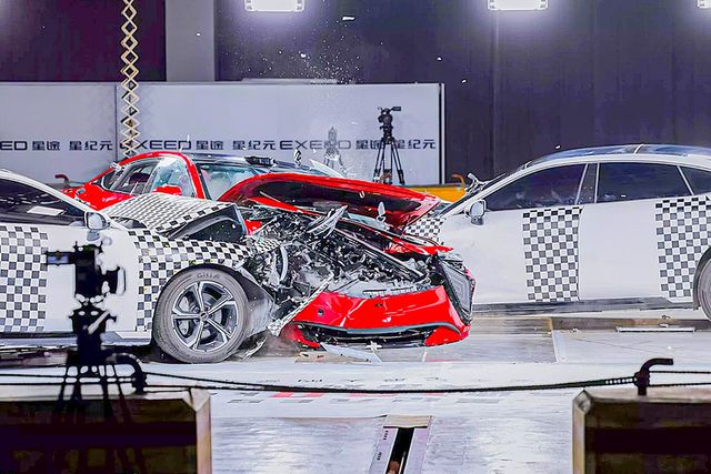 ▲체리자동차가 진행한 충돌 테스트(사진=carscoops)