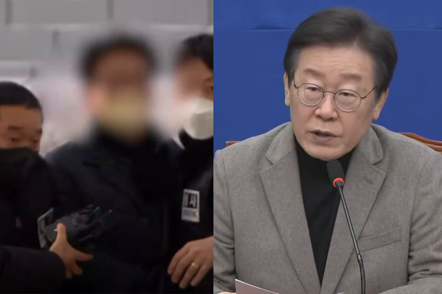 ▲피의자 김씨, 이재명 (사진=SBS 뉴스, JTBC News)