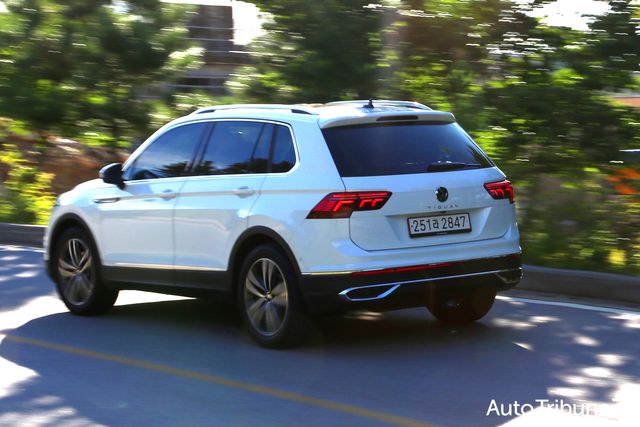 ▲폭스바겐 티구안의 주행 모습(사진=양봉수 기자)