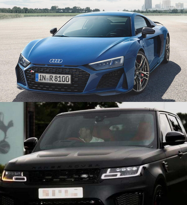 ▲아우디 R8, 손흥민 레인지로버 스포츠 (사진=아우디, 온라인 커뮤니티)