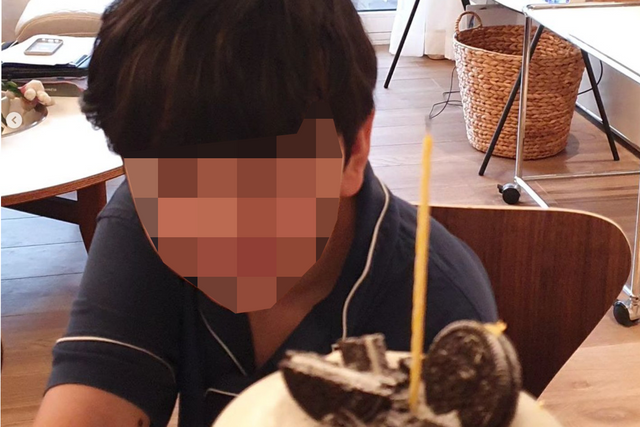 ▲생일을 보내고 있는 최동석의 아들 (사진=최동석 SNS)