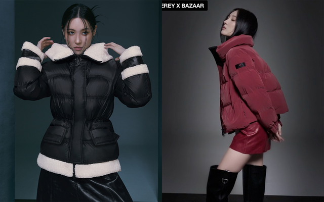 ▲선미 벨벳재질 패딩(사진=페트레이)