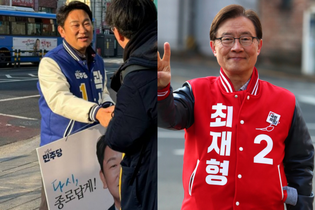 ▲곽상언 더불어민주당 종로 후보(왼쪽)와 최재형 국민의힘 후보 (사진=곽상언, 최재형 블로그)