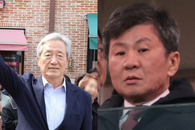 ▲정몽준 아산재단 이사장(왼쪽)과 정몽규 대한축구협회장 (사진=연합뉴스)