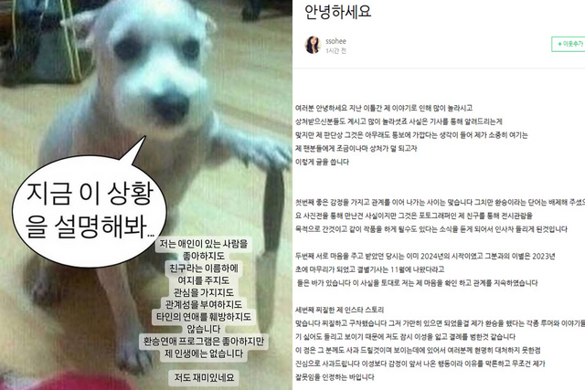 ▲한소희가 SNS를 통해 밝혀온 입장 (사진=한소희 SNS)