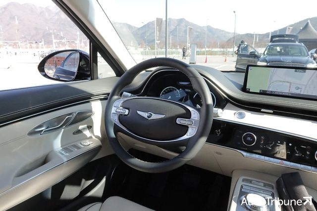 ▲제네시스 GV70 스티어링 휠(사진=김예준 기자)