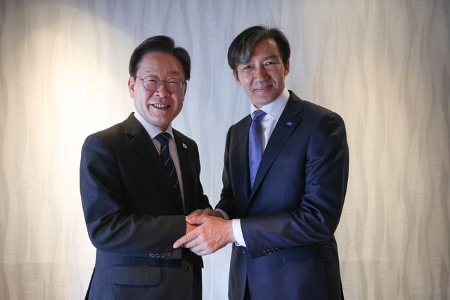 ▲이재명 더불어민주당 대표, 조국 조국혁신당 대표(사진=연합뉴스)