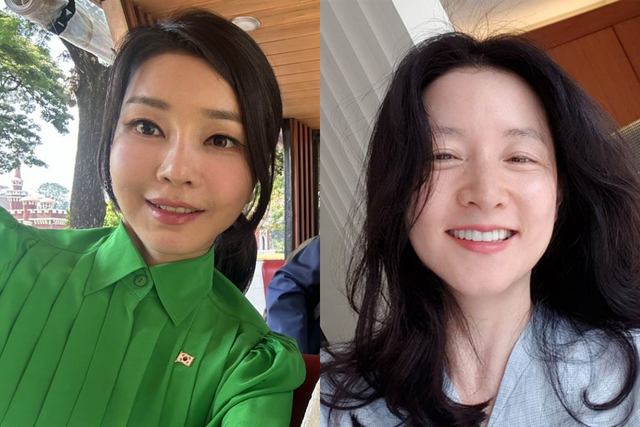▲이영애, 김건희 여사 (사진=이영애 SNS, 대통령실 제공)