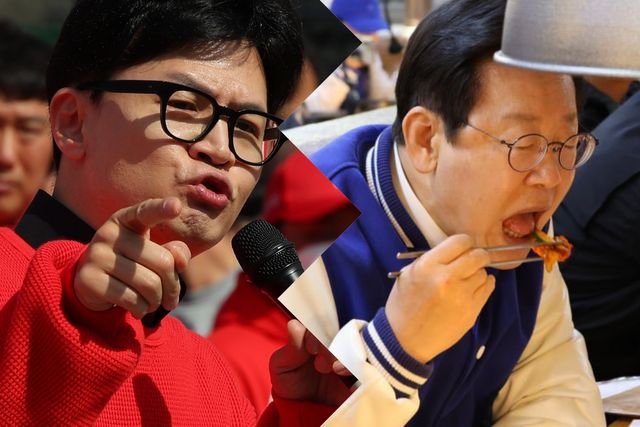 ▲한동훈 국민의힘 총괄선대위원장 (왼쪽), 이재명 더불어민주당 대표 (오른쪽) (사진=연합뉴스,이재명 X계정)
