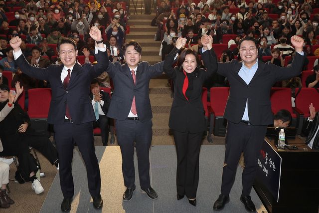 ▲당선의 기쁨 만끽하는 개혁신당 이준석 대표 (사진=연합뉴스)