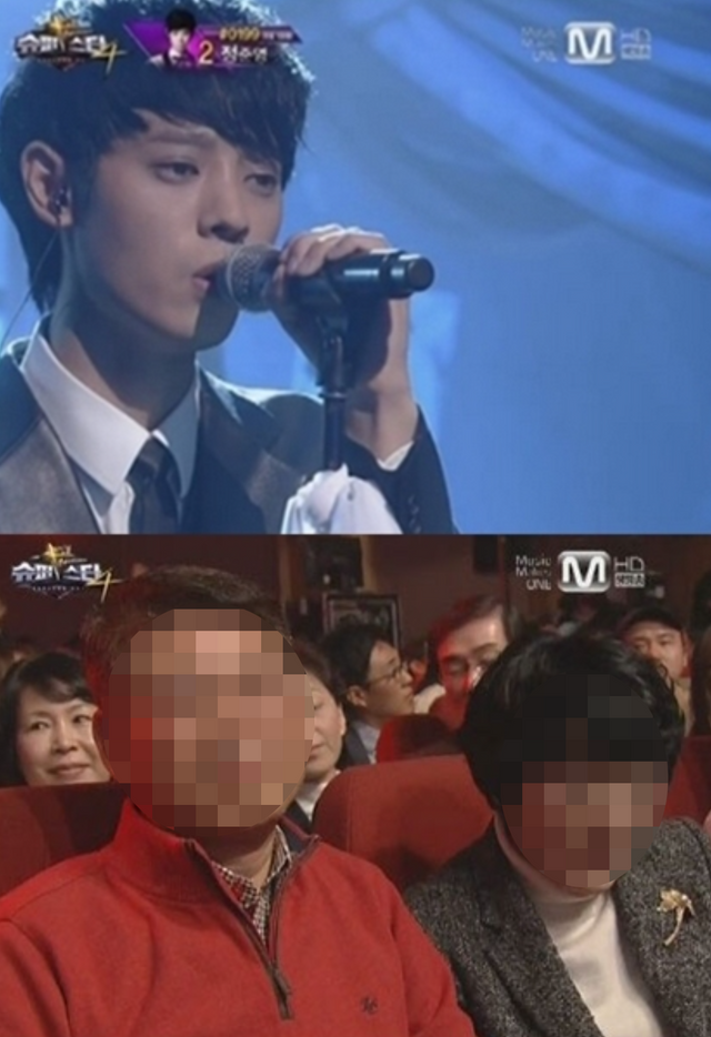 ▲정준영, 정준영의 아버지와 어머니 (사진=Mnet 슈퍼스타K 4)