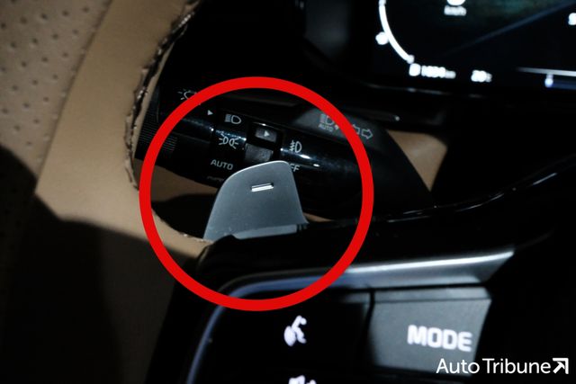 ▲스티어링 휠 왼쪽 (-) 패들 시프트(사진=김동민 기자)