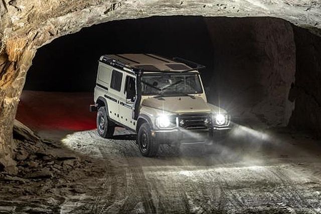 ▲독일 염화칼륨 광산에서 테스트를 진행 중인 그레나디어(사진=이네오스)