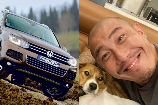 폭스바겐 2세대 투아렉과 차두리(사진=폭스바겐, 차두리 SNS)