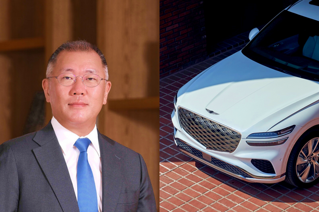 ▲정의선 현대차그룹 회장, 제네시스 GV70(사진=현대차, 제네시스)