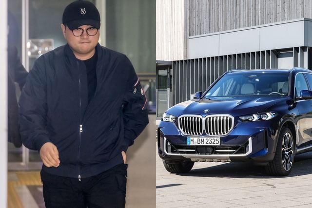 ▲경찰 조사 받고 나오는 김호중, BMW X5(사진=연합뉴스, BMW)