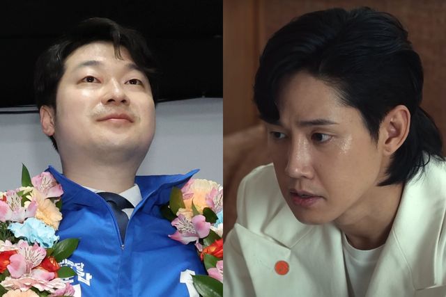 ▲더불어민주당 김동아 당선인과 드라마 '더 글로리' 전재준 역 배우 박성훈 (사진=연합뉴스·유튜브 넷플릭스 코리아, 편집=오토트리뷴)