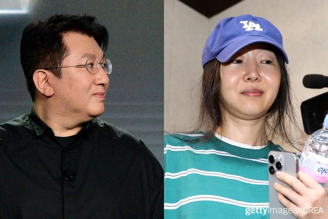 ▲하이브 방시혁 의장 (왼쪽), 민희진 어도어 대표 (오른쪽) (사진=게티이미지코리아)