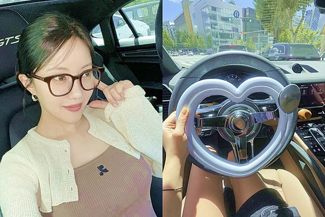 ▲효민, 차에서 찍은 방향제(사진=효민 SNS)