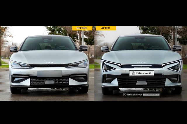 ▲기아 현행 EV6, 신형 예상도 비교(사진=유튜브 '뉴욕맘모스')