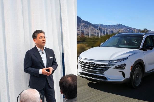 ▲현대자동차 장재훈 사장, 현대 넥쏘(사진=현대차)