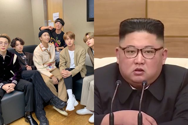 ▲가수 방탄소년단과 북한 김정은 국무위원장 (사진=방탄소년단 SNS·유튜브 KBS News)