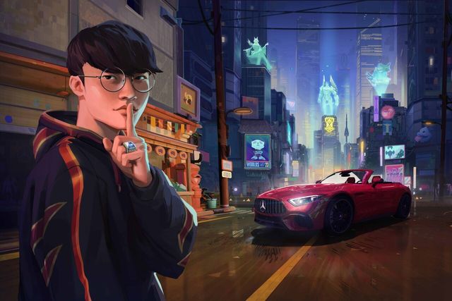 ▲페이커 선수의 '전설의 전당' 입성 기념 특별 일러스트(사진=메르세데스-벤츠)