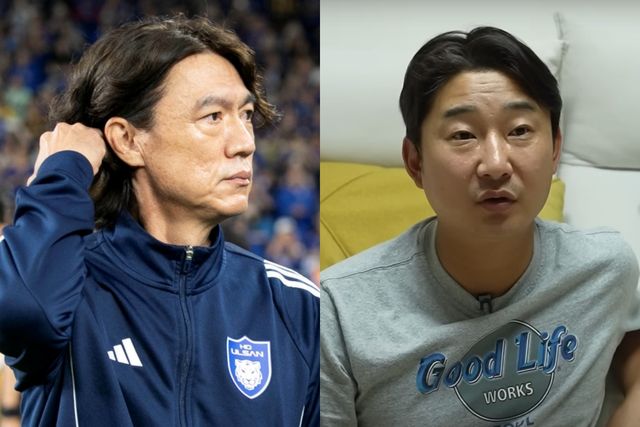 ▲홍명보 울산HD 감독과 전 축구선수 이천수 (사진=뉴스1, 유튜브 리춘수)