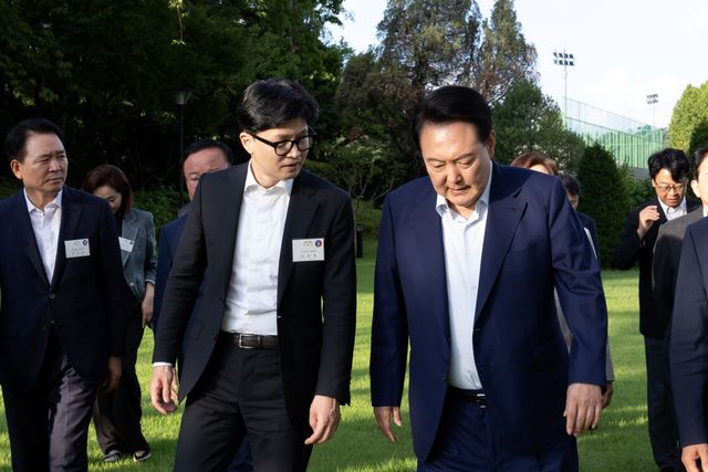 ▲국민의힘 한동훈 대표와 윤석열 대통령 (사진=연합뉴스)